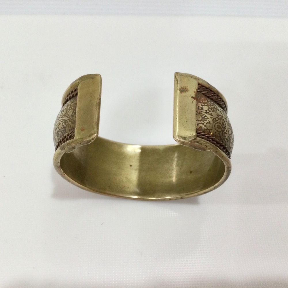 Vintage Brass Cuff Bracelet BOHO Hippie - Picture 4 of 7